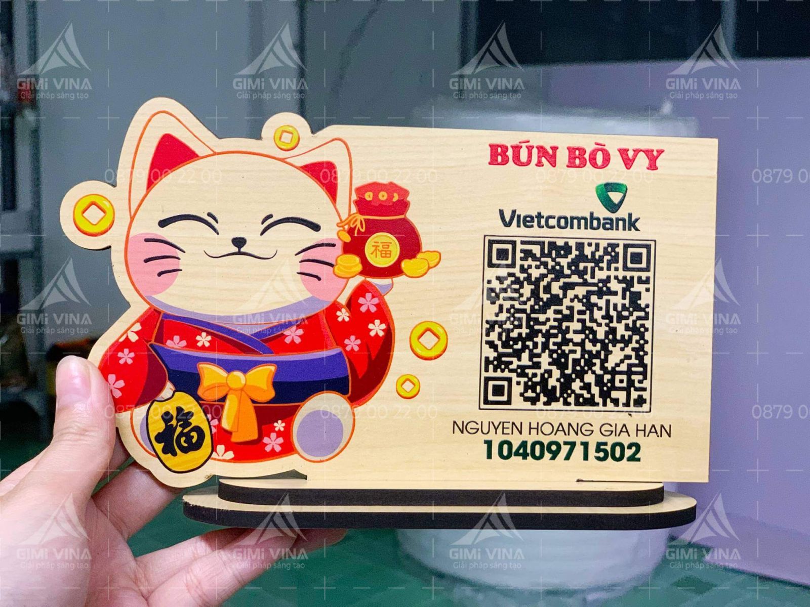 Mẫu bảng gỗ QR code