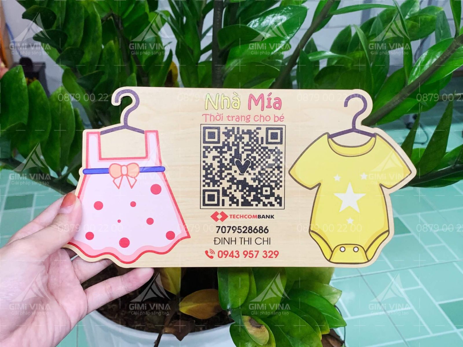 Mẫu bảng gỗ QR code