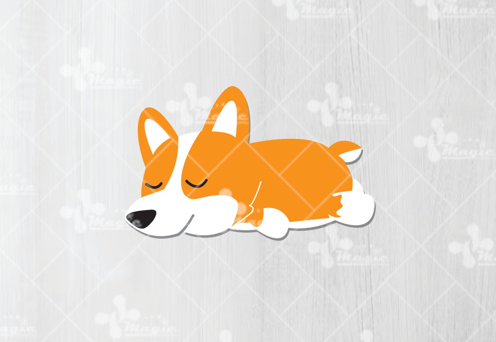 File thiết kế vector chú chó nằm ngủ dễ thương