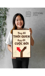 Tranh động lực gỗ Thay Đổi Thói Quen 1