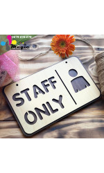 Bảng treo cửa phòng nhân viên Staff only 0