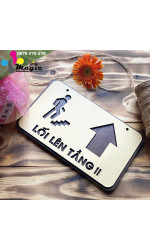 Bảng chỉ dẫn lối lên tầng 1, tầng 2 phù hợp treo quán cafe 0