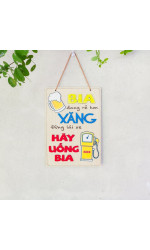 Tranh động lực gỗ đừng lái xe hãy uống bia 0