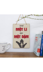 Tranh động lực gỗ sai một li đi một dặm 0