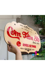 Bảng gỗ tên shop Cơm Tấm 86 0