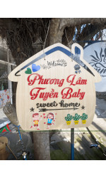 Bảng gỗ tên shop Phương Lâm - Tuyền Baby 0
