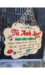Bảng gỗ tên shop Tú Anh Spa 1