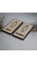 Bảng gỗ Men Women dán cửa phòng vệ sinh  1