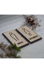 Bảng gỗ Men Women dán cửa phòng vệ sinh  2