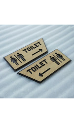 Biển chỉ hướng toilet mũi tên trái phải bằng gỗ sang trọng 0