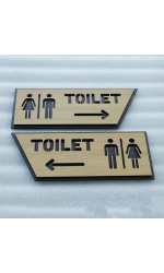 Biển chỉ hướng toilet mũi tên trái phải bằng gỗ sang trọng 1