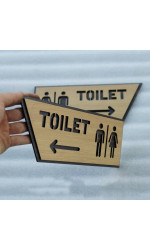Biển chỉ hướng toilet mũi tên trái phải bằng gỗ sang trọng 2