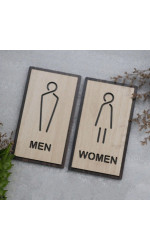 Bảng gỗ Men Women dán cửa phòng vệ sinh  0