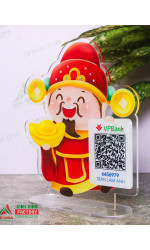 Bảng mica để bàn QRMC001 Thần Tài in mã QR code quét thanh toán 0