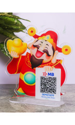 Bảng mica in mã QR code Thần Tài QRMC004 để bàn chiêu tài lộc 0