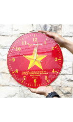 Đồng hồ tròn treo tường bằng gỗ Ngôi Sao Vàng 0