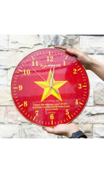 Đồng hồ tròn treo tường bằng gỗ Ngôi Sao Vàng 1