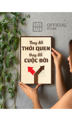 Tranh động lực gỗ Thay Đổi Thói Quen