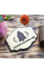 Bảng gỗ decor quán cafe, nhấn chuông gọi nhân viên