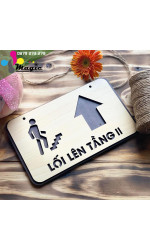 Bảng chỉ dẫn lối lên tầng 1, tầng 2 phù hợp treo quán cafe
