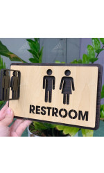 Bảng tên phòng bằng gỗ Rest Room