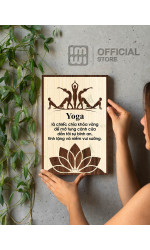 Tranh gỗ decor Yoga Là Chiếc Chìa Khóa Vàng Để Mở Tung Cánh Cửa Dẫn Tới Sự Bình An