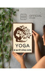 Tranh gỗ decor Yoga Bí Quyết Sống Khỏe