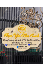 Bảng gỗ tên shop, bảng gỗ live stream Tiệm Yến Nhà Linh