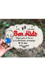 Bảng gỗ tên shop Ben Kids