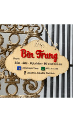 Bảng gỗ tên shop Bin Trang