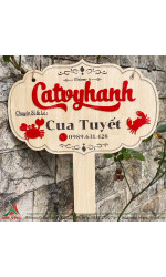 Bảng gỗ tên shop có tay cầm Catvyhanh