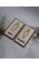 Bảng gỗ Men Women dán cửa phòng vệ sinh 