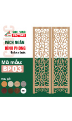 Vách ngăn bình phong bằng gỗ cao cấp BP03