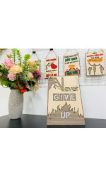 Tranh động lực gỗ Never Give Up