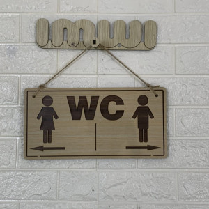 Bảng wc dán trước nhà vệ sinh nam, nữ
