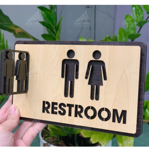 Bảng tên phòng bằng gỗ Rest Room