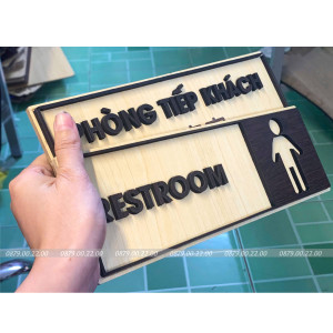 Bảng tên phòng chữ nổi dán mica