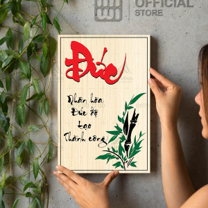 Tranh động lực Chữ Đức - Nhân Hòa Đức Độ Tạo Thành Công