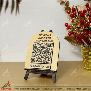 Bảng gỗ để bàn số tài khoản ngân hàng