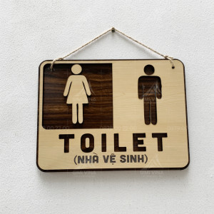 Bảng gỗ nhà vệ sinh treo tường