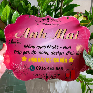 Bảng gỗ tên shop Anh Mai