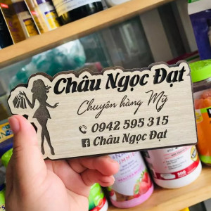 Bảng gỗ tên shop Châu Ngọc Đạt