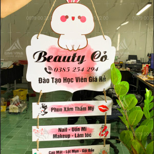 Bảng gỗ tên shop hình thỏ 