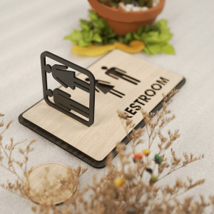 Bảng restroom 3D gắn tường