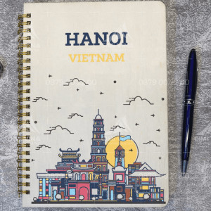 Sổ tay lò xo bìa gỗ SOTA002 Thủ đô Hà Nội 