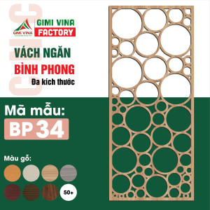 Vách ngăn bình phong gỗ BP34