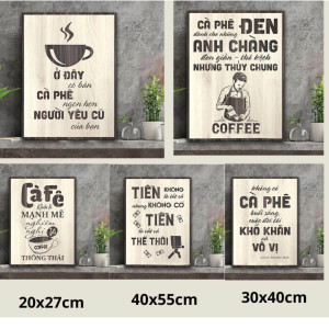 Tranh gỗ decor treo tường trang trí quán cafe 