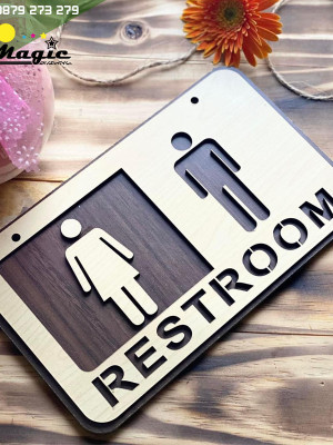 Bảng gỗ treo nhà vệ sinh giá rẻ 