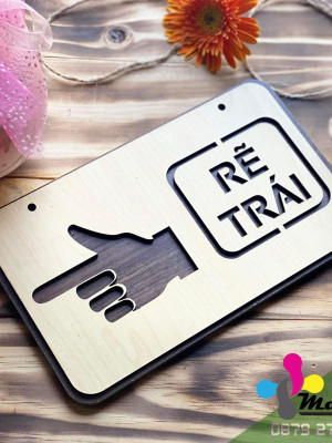 Bảng gỗ hướng dẫn rẻ trái decor quán 