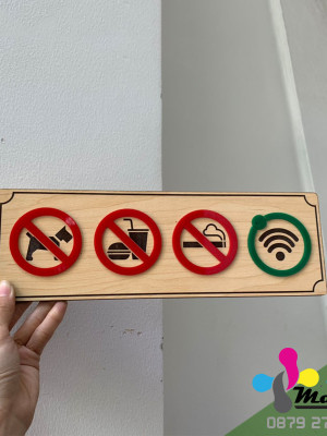 Bảng gỗ trang trí - Bảng cấm treo quán cafe